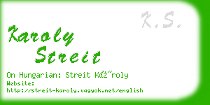 karoly streit business card